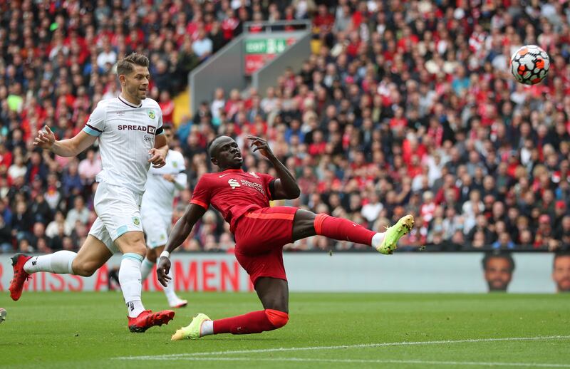 Liverpool's Sadio Mane shoots at goal. Reuters