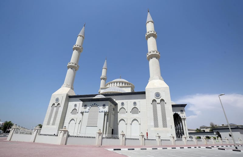 Dubai, United Arab Emirates - Reporter: N/A. News. Al Farooq Omar Bin Al Khattab Mosque in Dubai with their Covid-19 prevention measures as they prepare to open tomorrow. Tuesday, June 30th, 2020. Dubai. Chris Whiteoak / The National