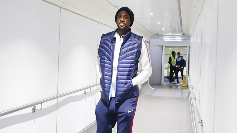 Midfielder Yaya Toure playing it cool on his arrival in Abu Dhabi. Courtesy Manchester City
