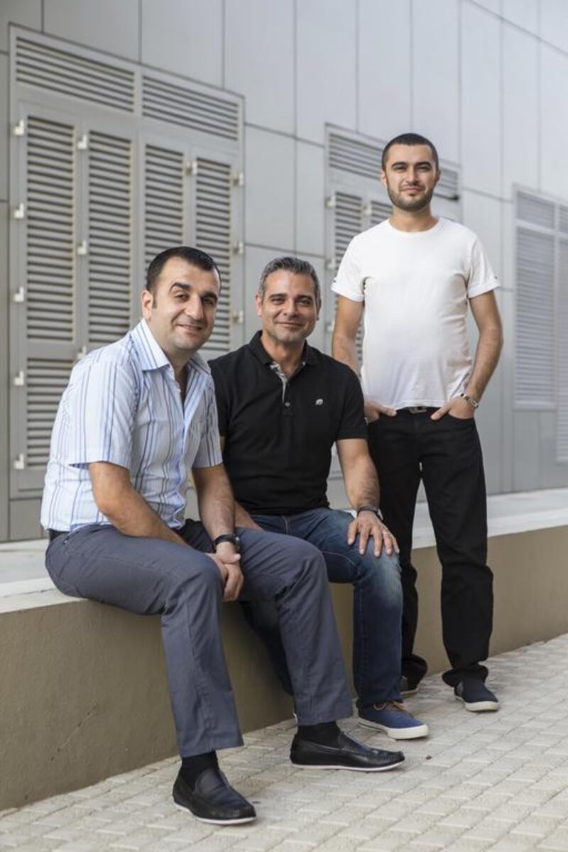 ARS Trio,from left, Samvel Gasparyan, Rony Afif and Artur Grigoryan. Antonie Robertson / The National