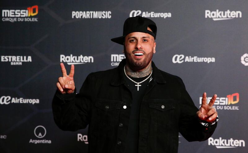 Singer Nicky Jam poses during the premiere of the "Messi10" show. Reuters