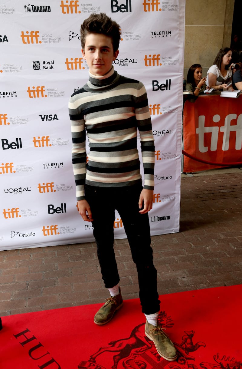 In a striped turtleneck at the 'Men, Women & Children' premiere in September 2014, during the Toronto International Film Festival in Canada. AFP