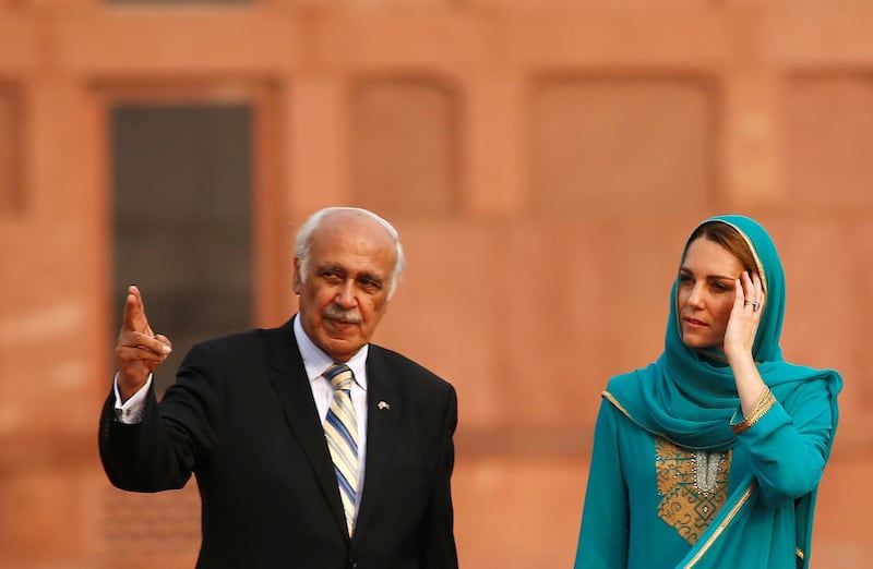 Catherine, Duchess of Cambridge visits the Badshahi Mosque in Lahore, Pakistan October 17, 2019.