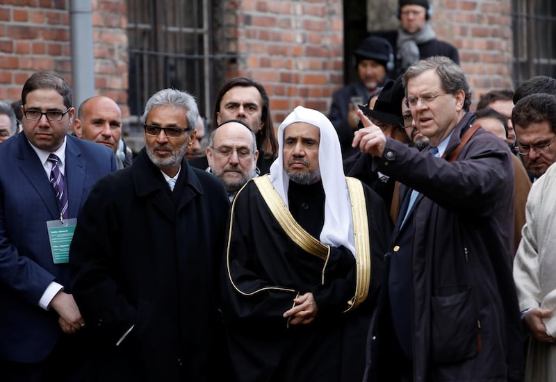 Mohammad Al-Issa and David Harris visit the former Nazi German concentration and extermination camp Auschwitz I. Reuters