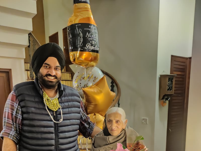 Kaur with her grandson Manav, who helped standardise the recipes.