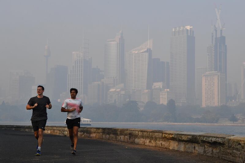 Thick smoke hangs in the sky in Sydney, Australia. EPA