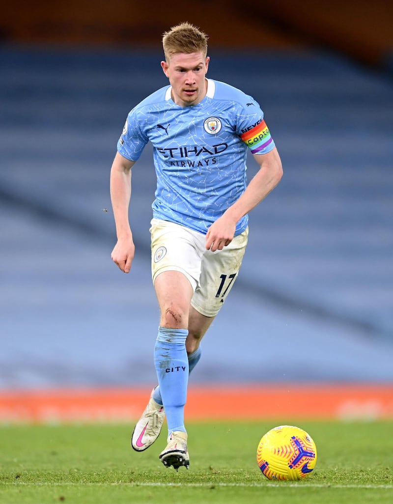 Pep Guardiola hopes to assess Kevin De Bruyne's fitness ahead of the Champions League final. PA