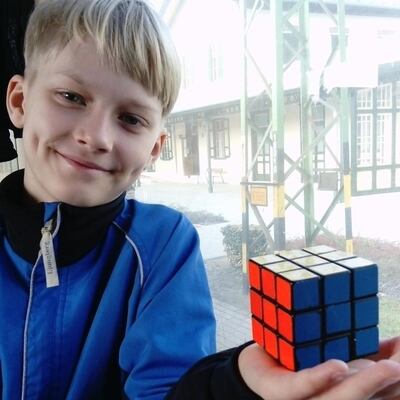 Andrey Maslov, 12, can solve a Rubik's Cube in under 10 seconds. Courtesy Dmitry Maslov. 