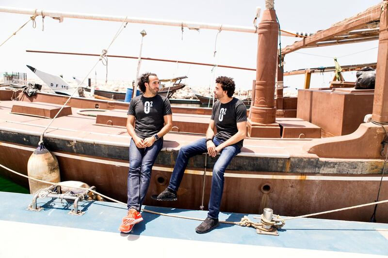 DUBAI, UNITED ARAB EMIRATES, 20 APRIL  2017. 

Two friends and adventurers, Omar Nour, left, and Omar Samra are preparing to row across the Atlantic.

Photo: Reem Mohammed / The National (Reporter: Nick Webster / Section: NA ) ID  34986 *** Local Caption ***  RM_20170420_OMARS_007.JPG