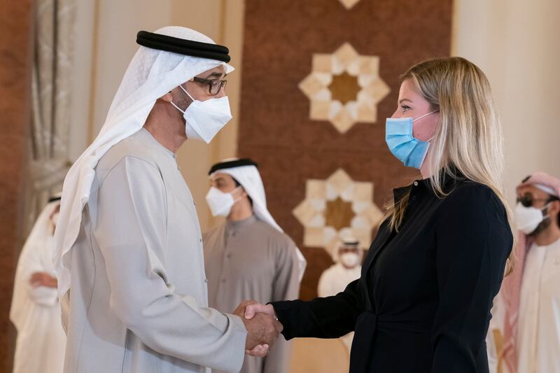 Dutch Minister of Foreign Trade and Development Co-operation Lisge Schrenimacher offers her condolences to the President, Sheikh Mohamed. 

