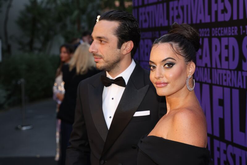 Lebanese blogger Karen Wazen, who lives in Dubai, and husband Elias Bakhazi attend the Celebration Of Women In Cinema Gala. Photo: Getty Images for The Red Sea International Film Festival