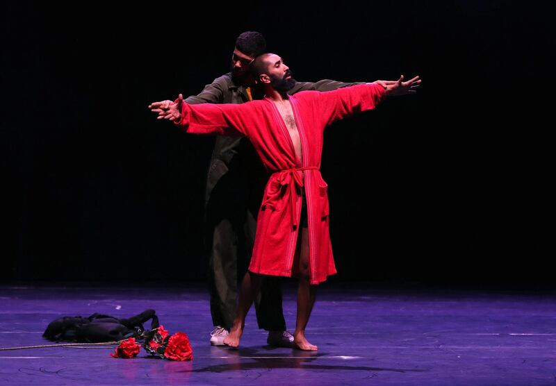 Actors perform during the Shayatin in Tunis, Tunisia. Shayatin tells the story of the fall of a bloodthirsty dictator who, through his policies of repression, provoked a gigantic popular revolt of violence. EPA