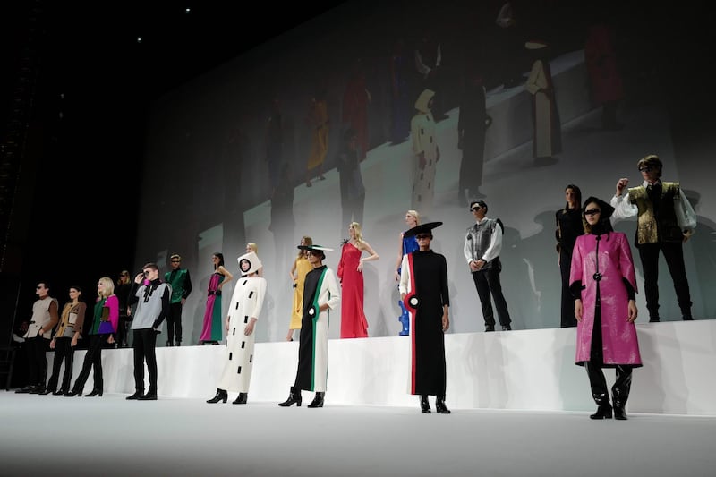 A runway show to mark 70 years of the career of Pierre Cardin at the Theatre du Chatelet in Paris in September 2020. AFP