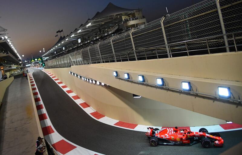 Vettel competes during the qualifying session. AFP