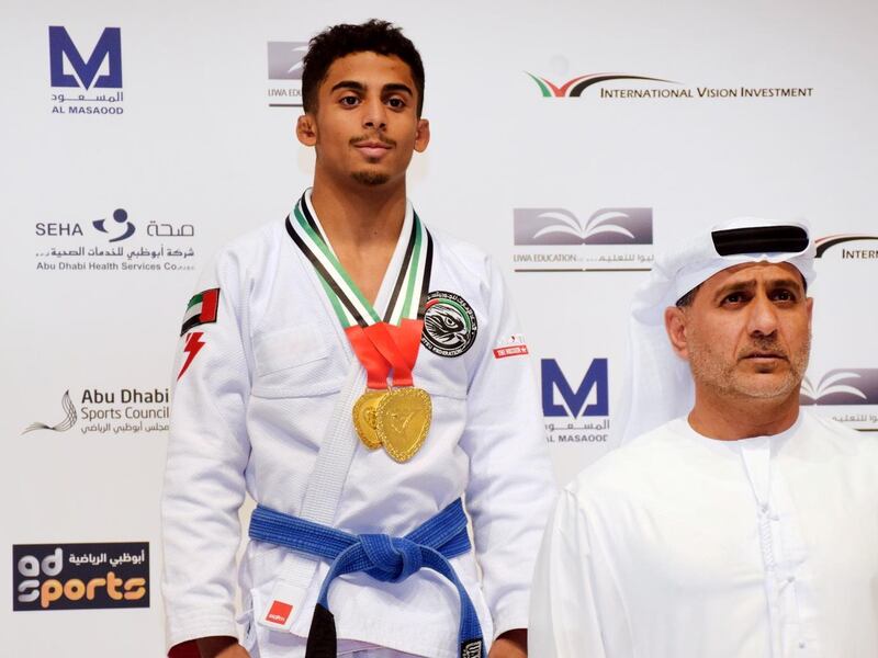 Zayed Al Katheeri became the first Emirati black belt to win gold at the World Pro in 2022. Photo: Shivanna Gowda