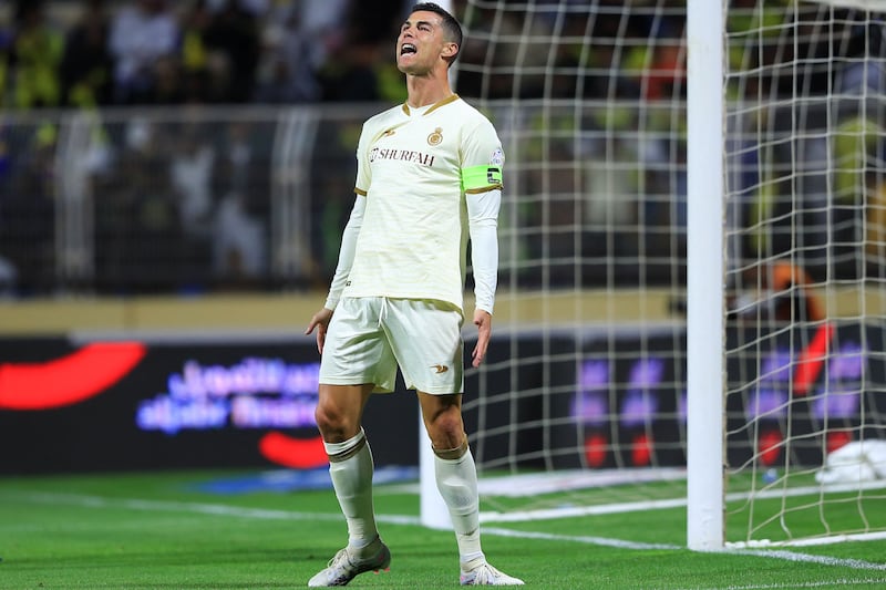 Cristiano Ronaldo reacts on Friday. AFP