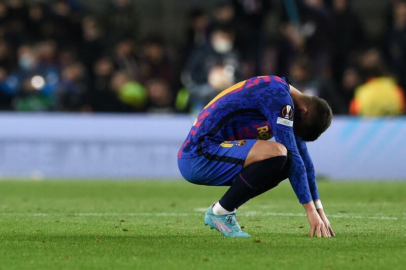 Barcelona were held to a draw in their Europa League match against Napoli at the Camp Nou on Thursday, February 17, 2022. AFP