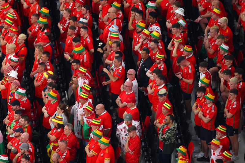 Wales fans show their support during the match against the USA at Ahmad bin Ali Stadium. Getty Images
