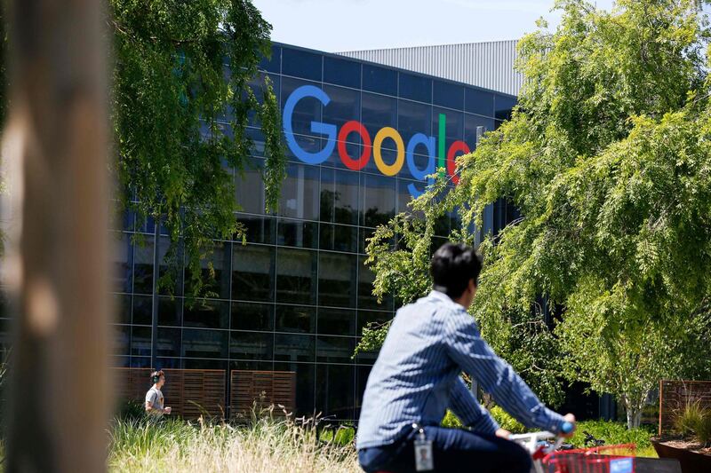 (FILES) In this file photo taken on May 01, 2019 Google's main campus is seen as a sit-in to protest against Google's retaliation against workers takes place within Google's main cafeteria in Mountain View, California. Four employees fired by Google ahead of the Thanksgiving holiday said Tuesday they were seeking a federal investigation into their dismissal, which they claimed was in retaliation for their labor organization efforts. / AFP / Amy Osborne
