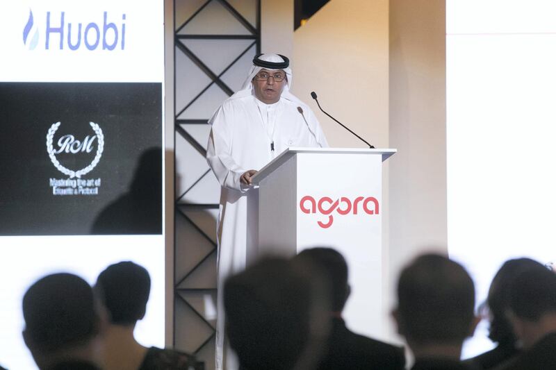 DUBAI, UNITED ARAB EMIRATES - DECEMBER 19, 2018. 

Dr Obaid Al Zaabi, CEO, Securities & Commodoies Authority, UAE, speaking at the Global Blockchain Congress, held at Intercontinental Festival City

(Photo by Reem Mohammed/The National)

Reporter: 
Section:    BZ