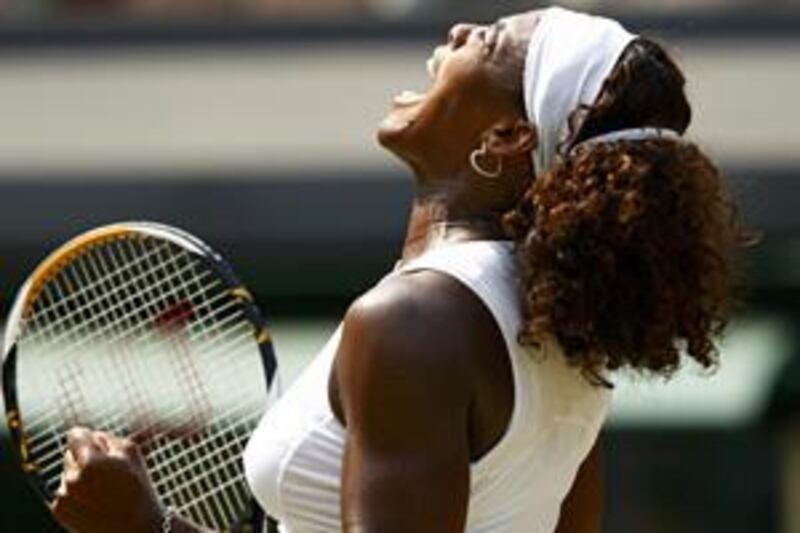 Serena Williams books her place in the women's final after saving match point against Elena Dementieva today.
