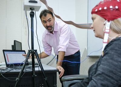 Dr Efthymios Papatzikis, an expert in neuroscience and music at Canadian University Dubai. Victor Besa / The National
