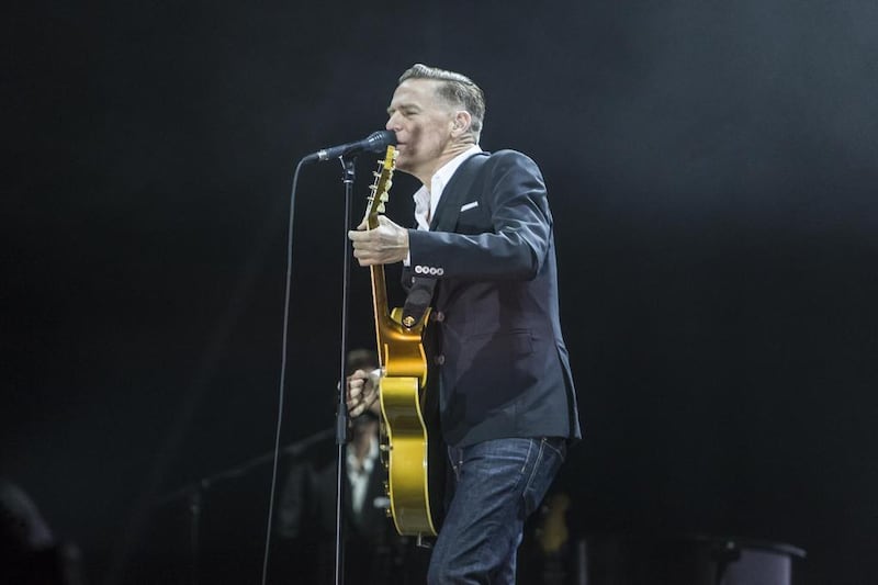 Bryan Adams played the Autism Rocks Arena in Dubai on March 9, 2017 with only a stripped-down quartet, forgoing pyrotechnics and backup singers. Antonie Robertson / The National
