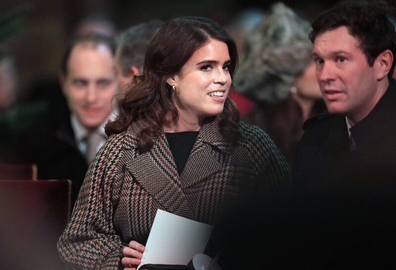 Princess Eugenie and Mr Brooksbank arrive at Westminster Abbey. Getty