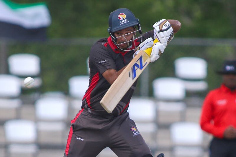Chirag Suri top scored for UAE with 69 in the national team's four-wicket loss to Scotland in Cricket World Cup League 2 in Scotland. Photo: USA Cricket