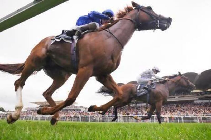 Godolphin trainer Jim Bolger says Dawn Approach, left, fell to Toronado at the Sussex Stakes on July 31 due to tactics. Alan Crowhurst / Getty Images