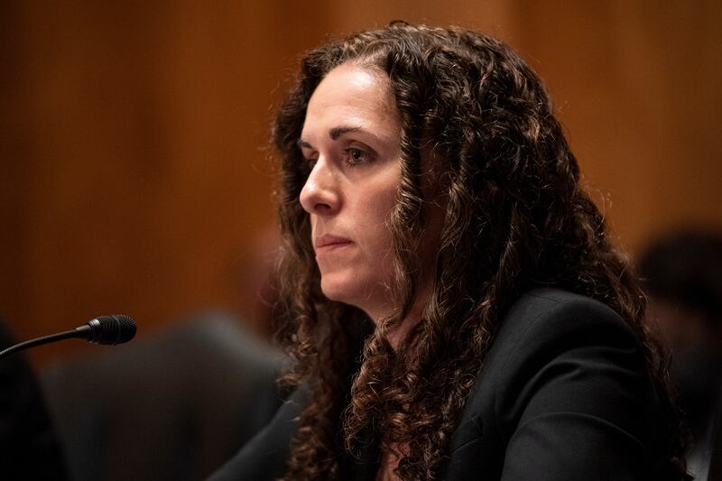 Director of the National Counter-terrorism Centre Christine Abizaid testifies during a Senate Homeland Security hearing to discuss security threats 20 years after the 9/11 terrorist attacks. EPA