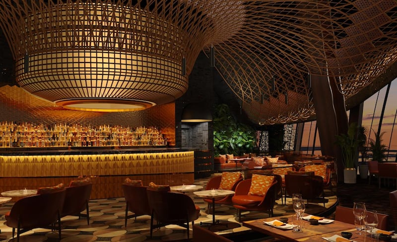 The main dining area of SushiSamba Dubai.