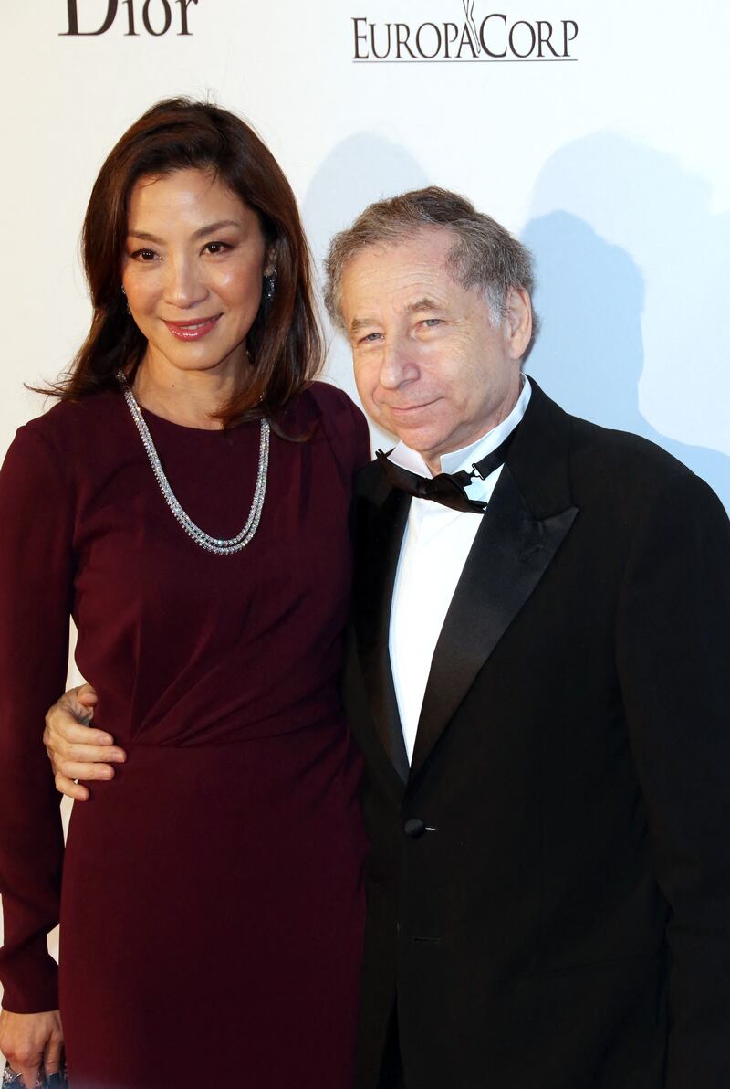 Yeoh with partner Jean Todt at the Cite du cinema, near Paris, in September 2012. AFP 