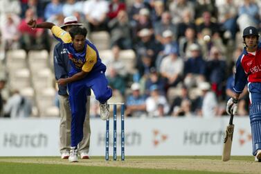 Sri Lanka's Nuwan Zoysa bowling during the ICC Champions Trophy in 2004. Reuters