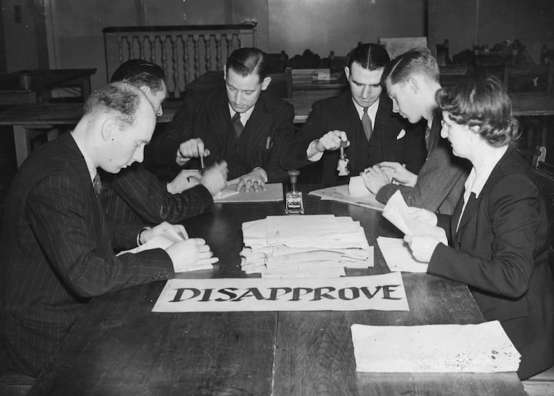 The sorting of ballot papers in the British Medical Association to ascertain doctors' views on joining the National Health Service scheme, in April 1948. Getty Images