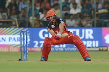 FILE - AB De Villiers, of Royal Challengers Bangalore, plays a shot during the VIVO IPL T20 cricket match between Royal Challengers Bangalore and Kings XI Punjab in Bangalore, India, Wednesday, April 24, 2019.  AB de Villiers retired from all cricket on Friday, Nov.  19, 2021, ending a career that saw him flourish into one of his generation's most gifted batsmen in any format, whether in test matches for his country or Twenty20 games for club teams across the world. (AP Photo / Bangalore News Photos, File)