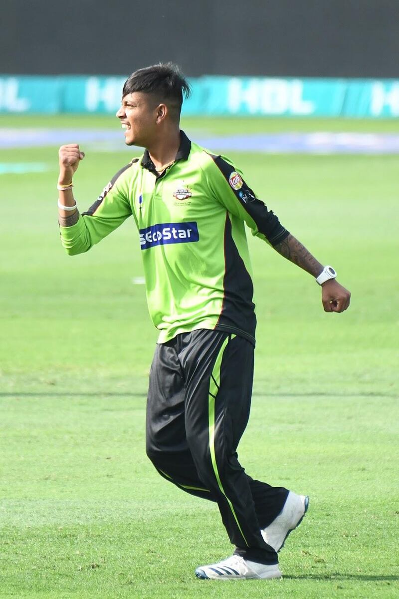 Sandeep Lamichhane  took 4-10 from his four overs to set Lahore Qalandars up for victory. Courtesy PCB