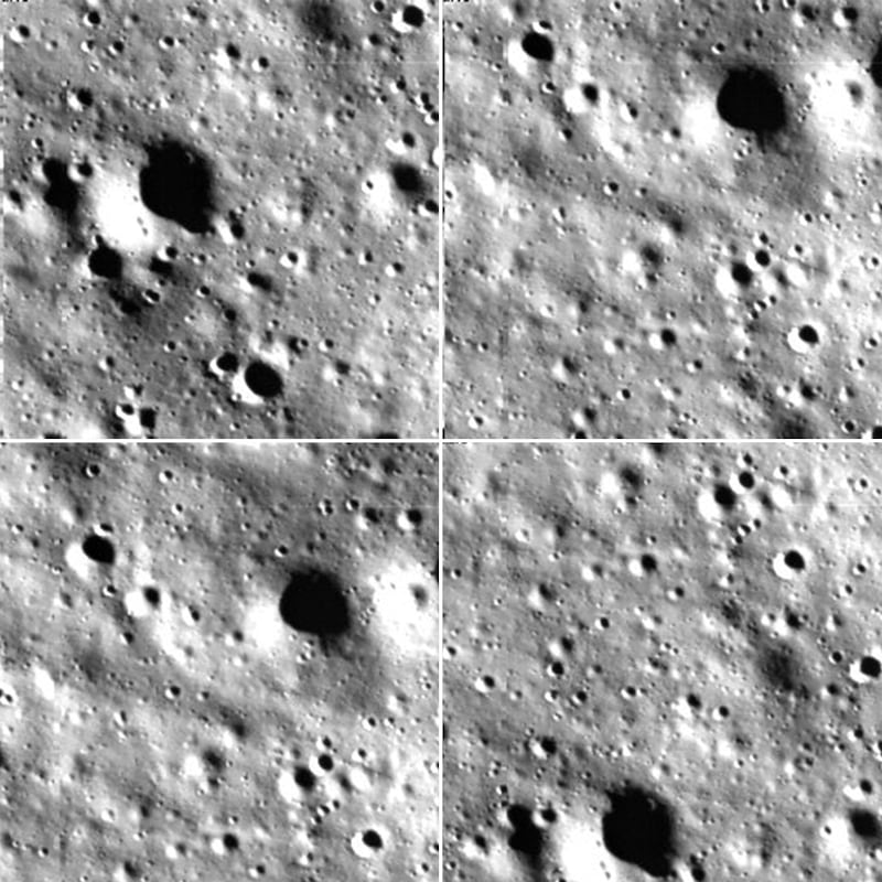 A composition of the images from one of the lander's cameras taken during the descent. Photo: ISRO