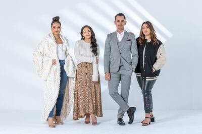 Haifa Beseisso, Fatema Aref Almulla, Rami Al Ali and Aleena Khan are  the Junk Kouture UAE judges. Photo: Junk Kouture