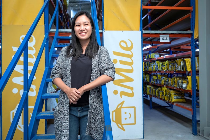 DUBAI, UNITED ARAB EMIRATES. 29 MARCH 2021. Rita Huang is the founder of iMile, a solution to digitalise last mile delivery services in order to address key challenges in the logistics industry. (Photo: Antonie Robertson/The National) Journalist: David Dunn. Section: Business.
