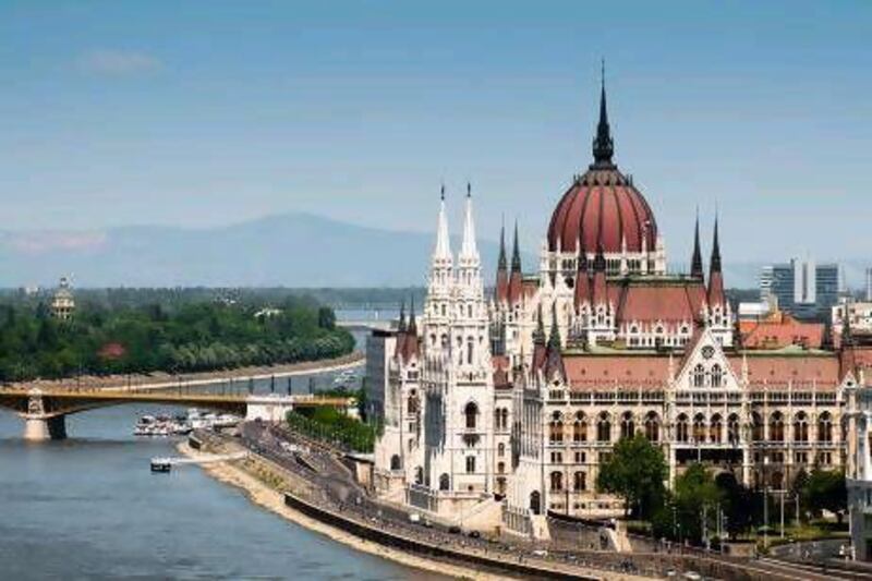 Hungary's Parliament building sits on the Pest side of the Danube River.