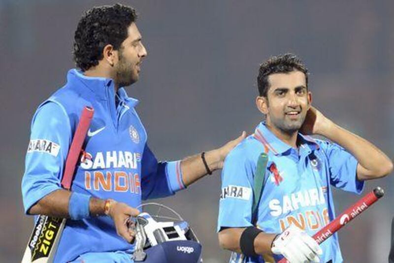 Yuvraj Singh. left, and Gautam Gambhir, right, will not be part of India's Champions Trophy squad.