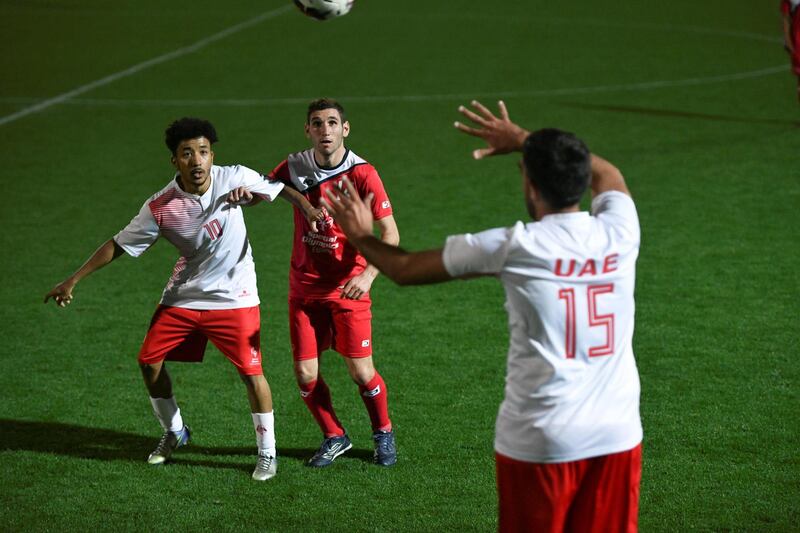 Abu Dhabi, United Arab Emirates - Football competition where UAE was defeated by Spain 1-2 at Zayed Sports City. Khushnum Bhandari for The National