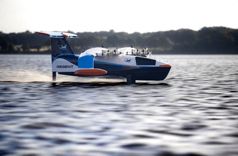 The seaglider is designed with an intermediary position between boat and glider, popping up on a hydrofoil, helping it to navigate busier waterways