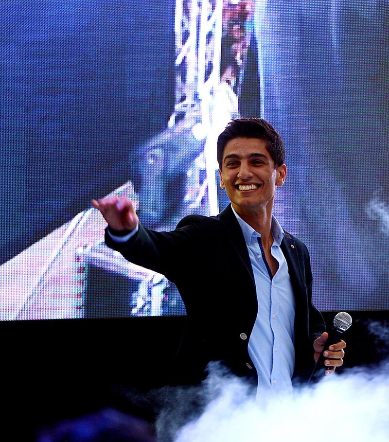 Dubai, United Arab Emirates- June, 29, 2013: Arab Idol winner Mohammed Assaf performs to his fans in Dubai .(  Satish Kumar / The National ) For News