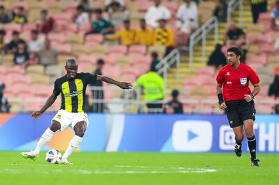 N'Golo Kante in action for Al Ittihad during their unconvincing AFC Champions League Group C win over Air Force Club of Iraq. Getty