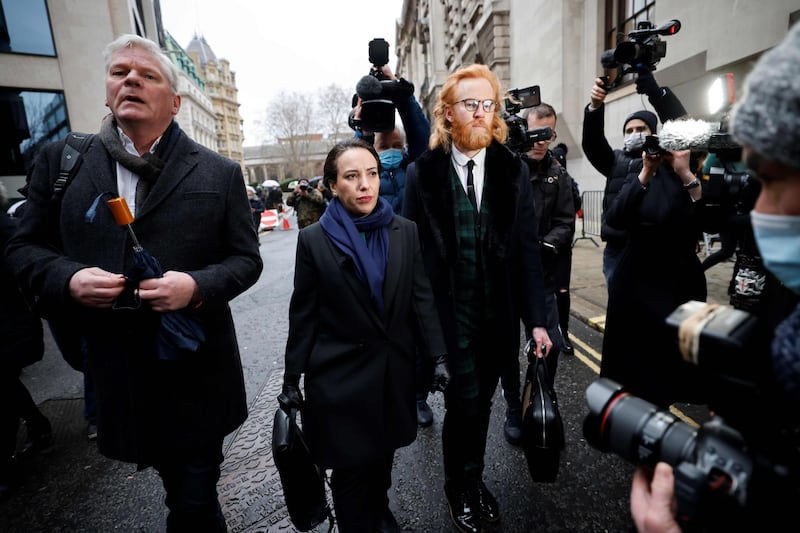 Stella Morris arrives at the Old Bailey court in central London for the ruling on Assange's extradition hearing. AFP
