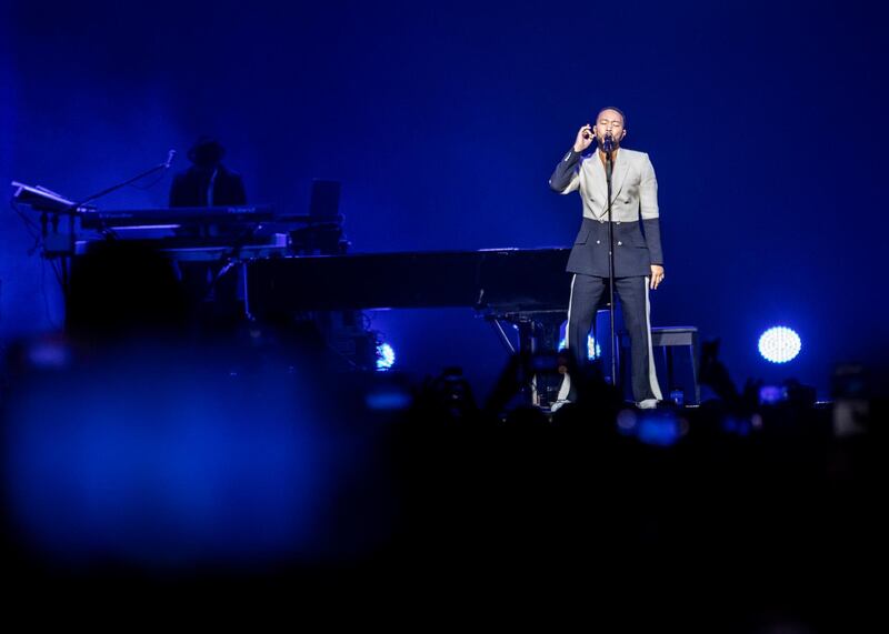 DUBAI, UNITED ARAB EMIRATES. 30 JANUARY 2020. 
John Legend performing at Coca Cola arena in Dubai.
(Photo: Reem Mohammed/The National)

Reporter:
Section: