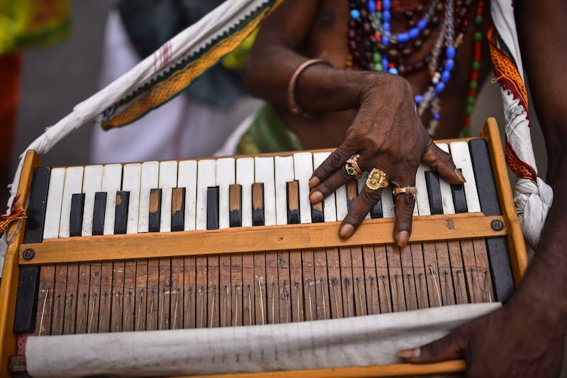 Brought to India by French missionaries in the 19th Century, the harmonium has now become an integral part of Indian music. EPA