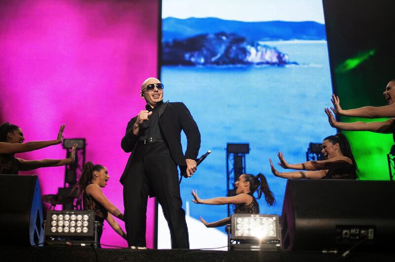 Abu Dhabi, United Arab Emirates. November 24, 2016///

Singer Pitbull performing at the Du Arena. Abu Dhabi, United Arab Emirates. Mona Al Marzooqi/ The National 

ID: 42322
Reporter: Rob Garratt 
Section: Arts & Life 
 *** Local Caption ***  161124-MM-Pitbull-012.JPG